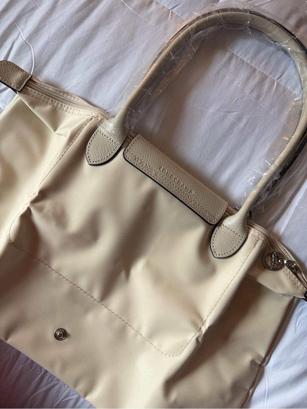 Longchamp Cream Tote Bag with Top Handles - Picture 7 of 7